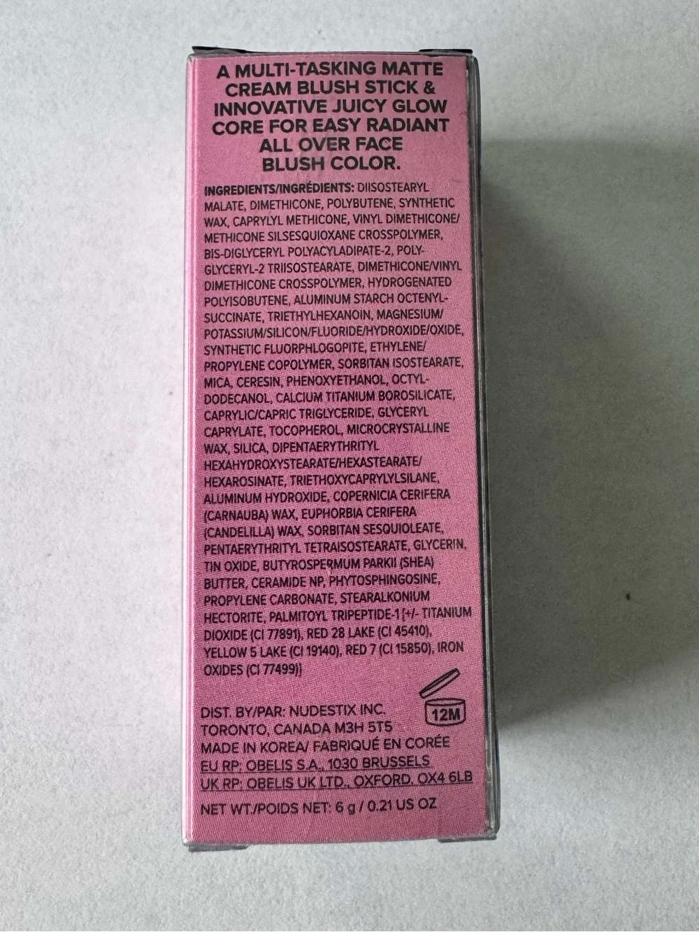 Nudestix Magenta Magic All Over Face Blush Stick. 0.21Oz. NIB!